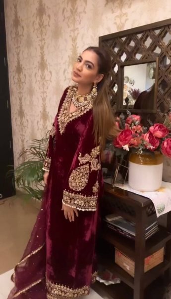 Indian Pakistani Velvet Sequin Embroidered Salwar Kameez Collection  Ready To Wear Collection