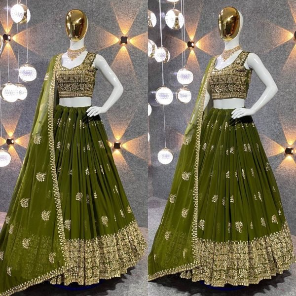 Indian Sequence Georgette Lehenga Choli With Zari   Embroidery Work  Designer Lehenga Choli