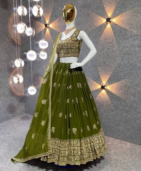 Indian Sequence Georgette Lehenga Choli With Zari   Embroidery Work  Designer Lehenga Choli