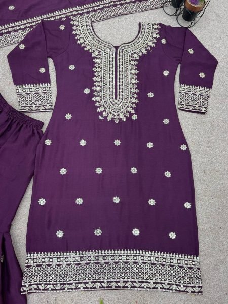 Indian Wear Pure Heavy Chinnon Silk Sharara Suits  Ready To Wear Collection