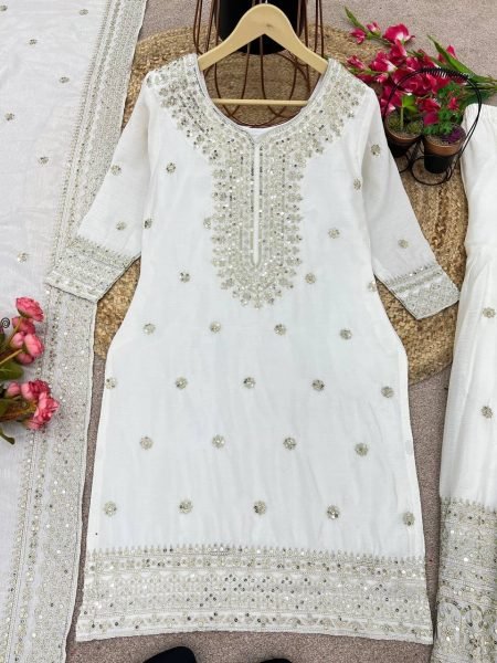 Indian Wear Pure Heavy Chinnon Silk Sharara Suits  Ready To Wear Collection