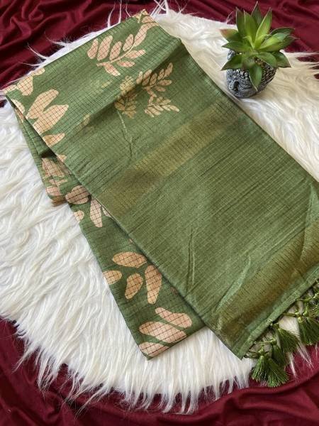 Inspiring Soft Tussar Silk Saree with Tassels And Checks Pattern Design For Shop Owner Silk Sarees Wholesale