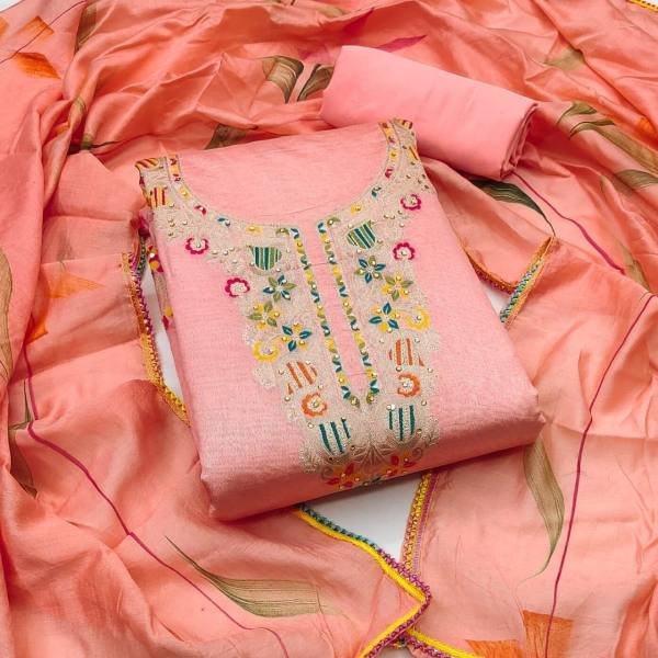 Jacquard Banarasi Dress material Suit Set Color Set Matching Dress Material Wholesale