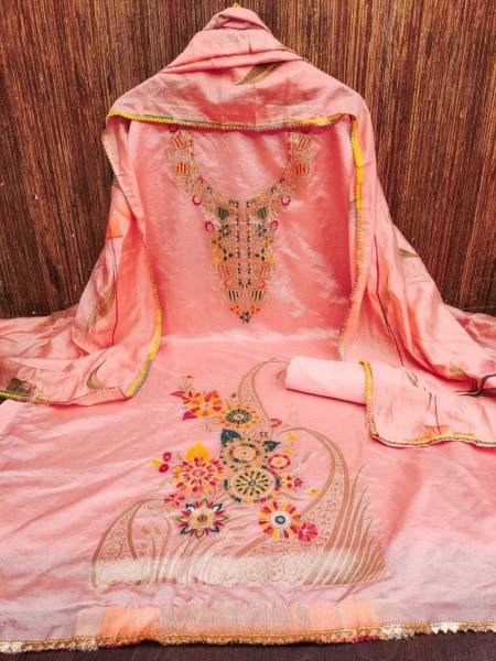 Jacquard Banarasi Dress material Suit Set Color Set Matching Dress Material Wholesale