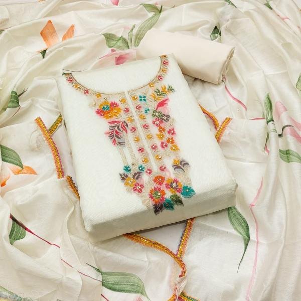 Jacquard Banarasi Dress material Suit Set Color Set Matching Dress Material Wholesale