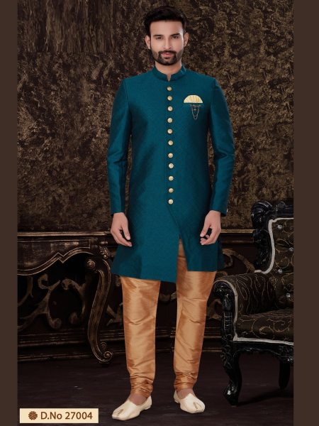 Jacquard Silk with Embrodery work Indo Western mens collection  Kurta Pajama Wholesale