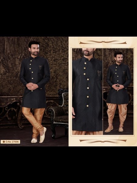 Jacquard Silk with Embrodery work Indo Western mens collection  Kurta Pajama Wholesale