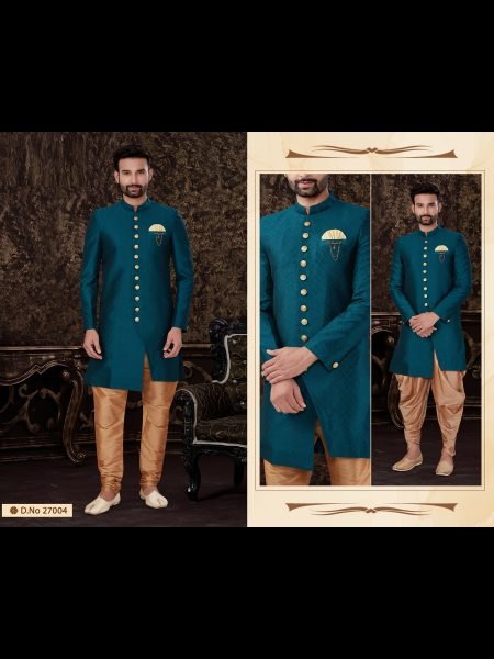 Jacquard Silk with Embrodery work Indo Western mens collection  Kurta Pajama Wholesale