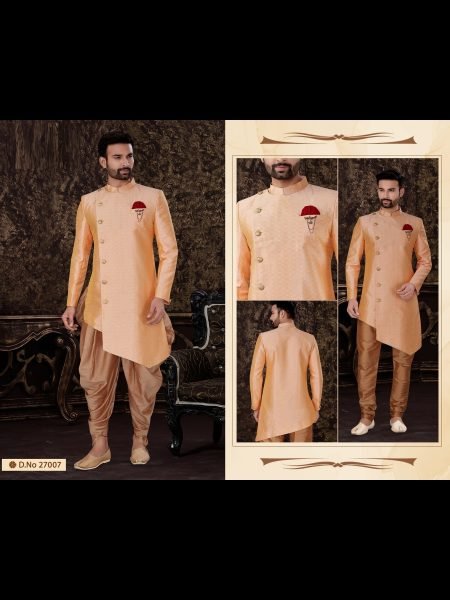 Jacquard Silk with Embrodery work Indo Western mens collection  Kurta Pajama Wholesale