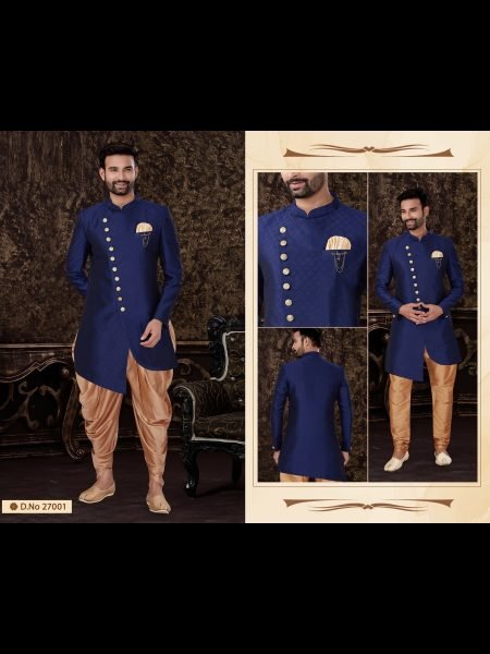 Jacquard Silk with Embrodery work Indo Western mens collection  Kurta Pajama Wholesale