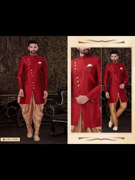 Jacquard Silk with Embrodery work Indo Western mens collection  Kurta Pajama Wholesale