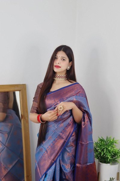 Kanjivaram Soft Silk Heavy Zari Wth Butta Work Saree Silk Sarees Wholesale
