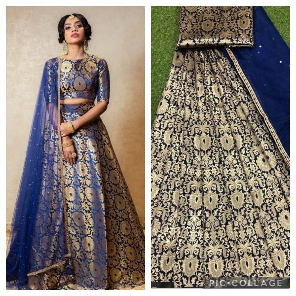 Kanjiveram Zari  Silk  Half Saree Lehanga Choli   Half Saree Lehenga