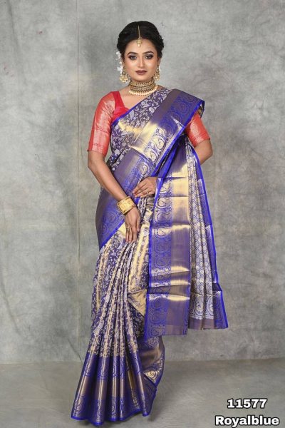 Kanjiviram pattu silk pure gold zari weaving Saree South Indian Saree 