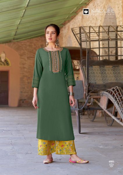 Kaveri Heavy Rayon with Handwork   Embroidery Straight Kurti 6 pcs Catalog Full Set Kurti