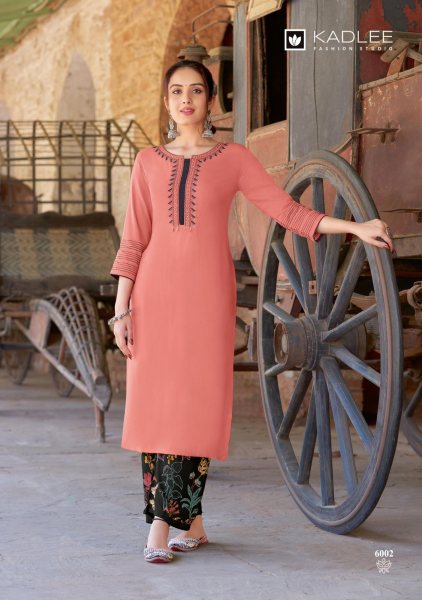 Kaveri Heavy Rayon with Handwork   Embroidery Straight Kurti 6 pcs Catalog Full Set Kurti