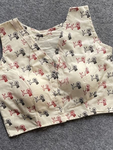 Khadi Cotton Handloom Top with Charkha Print Ready to Wear Ethnic Wear for Resellers at Bulk Price
