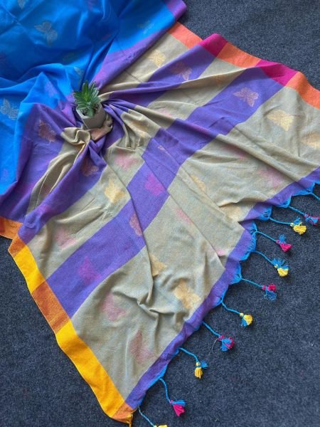  Khadi Cotton Saree With Blouse Piece Party Wedding Wear For Women Cotton Sarees Wholesale