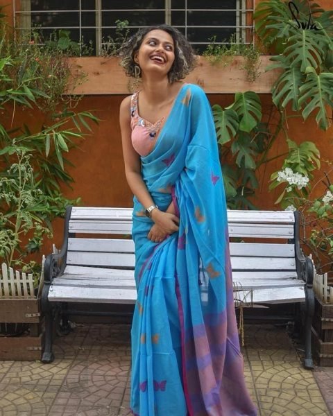  Khadi Cotton Saree With Blouse Piece Party Wedding Wear For Women Cotton Sarees Wholesale