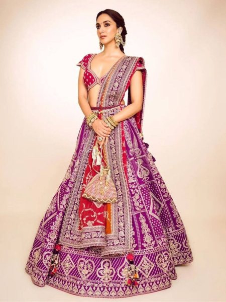 Kiara Advanis Silk Embroidery Work Lehenga Choli   Lehenga