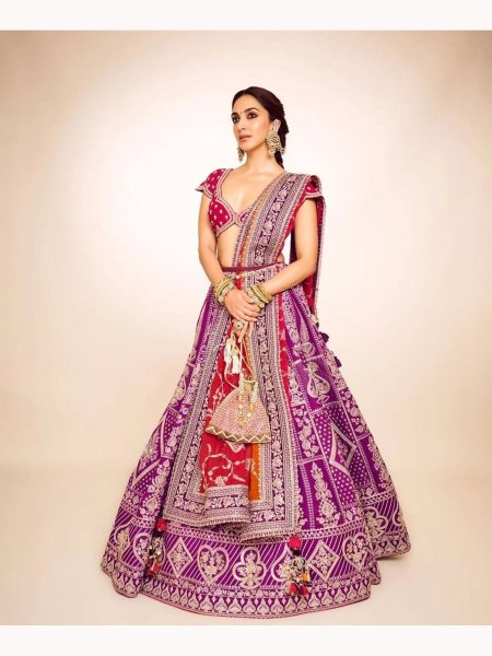 Kiara Advanis Silk Embroidery Work Lehenga Choli  Designer Lehenga Choli