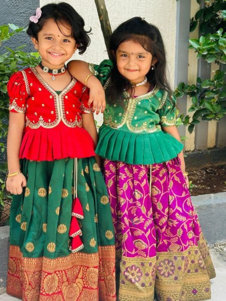  kids gown   koty set with intricate zari weaving diamond work  Kurtis