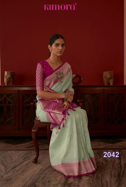 Kimora SANGANER Tradition  Pure Georgette   With Jari Weaving Saree Georgette Sarees Wholesale