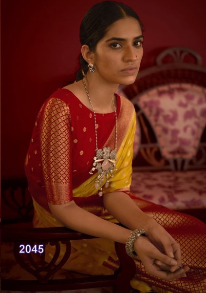 Kimora SANGANER Tradition  Pure Georgette   With Jari Weaving Saree Georgette Sarees Wholesale