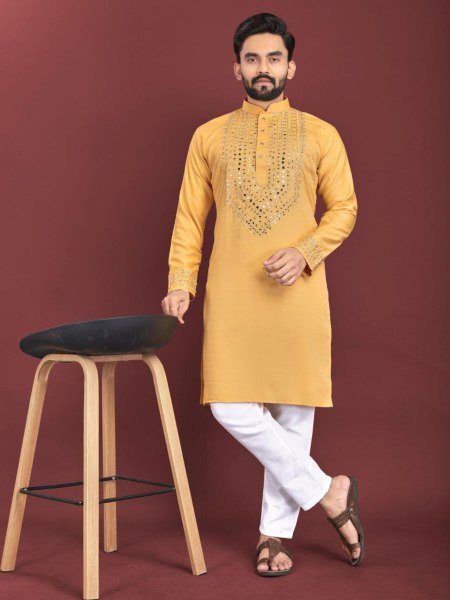 Kohinoor Catloge Mirror Work Mens Kurta Pajama Collection  Kurta Pajama Wholesale