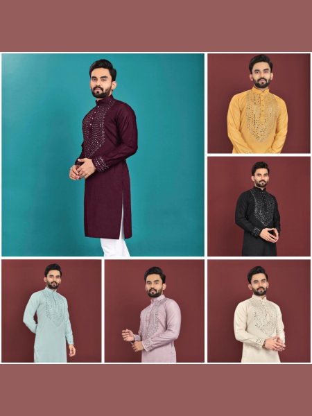 Kohinoor Catloge Mirror Work Mens Kurta Pajama Collection  Kurta Pajama Wholesale