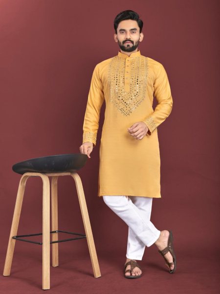 Kohinoor Catloge Mirror Work Mens Kurta Pajama Collection  Kurta Pajama Wholesale