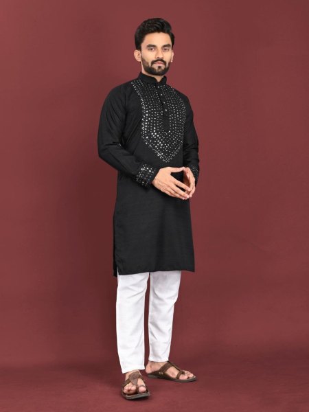 Kohinoor Catloge Mirror Work Mens Kurta Pajama Collection  Kurta Pajama Wholesale