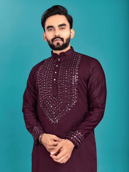 Kohinoor Catloge Mirror Work Mens Kurta Pajama Collection  Kurta Pajama Wholesale