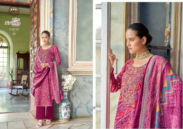 KRITIKA VOL 4 Pure Rayon with Digital Print with Foil    Swarovski Diamond Work Dress Material 8 Pcs catalogue Full Set Dress Material