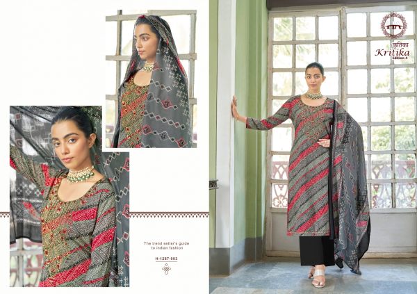 KRITIKA VOL 4 Pure Rayon with Digital Print with Foil    Swarovski Diamond Work Dress Material 8 Pcs catalogue Full Set Dress Material