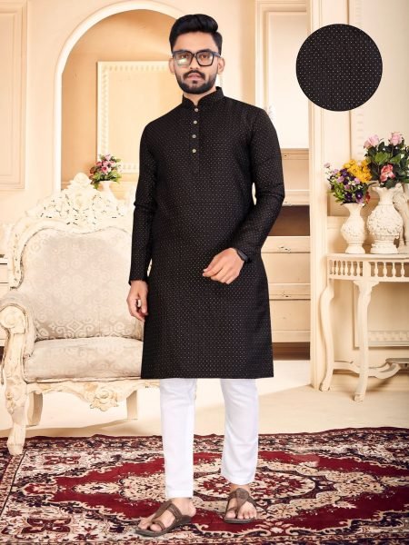 kurta pyjama on jacquard silk fabric with to buti work  Kurta Pajama Wholesale