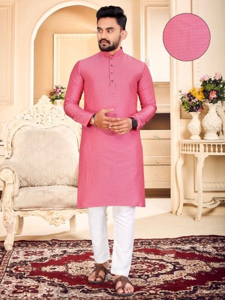 kurta pyjama on jacquard silk fabric with to buti work  Kurta Pajama Wholesale