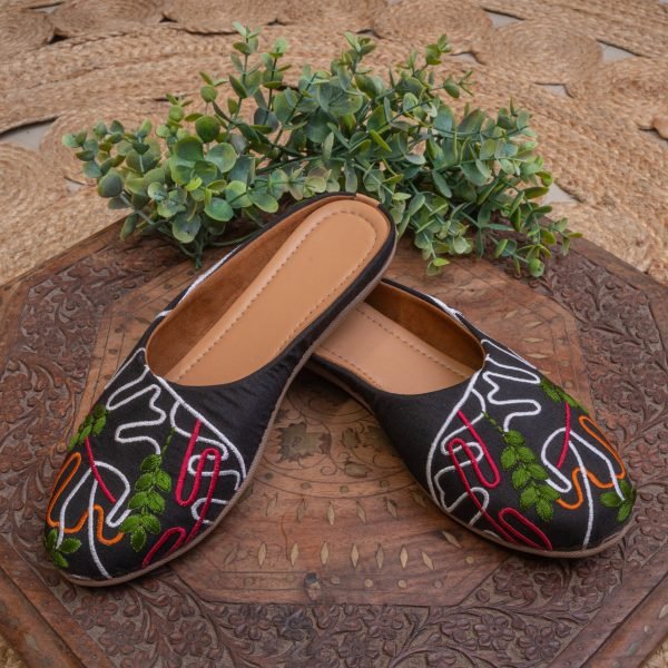 ladies denim jutti with leather finish stylish ethnic flats for resellers Fashion Accessories Wholesale