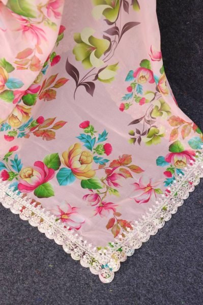 Ladies Fancy Chiffon Saree Manufacturer Wholesaler Floral Print Chiffon Saree with Unstitched Blouse Wholesale Prices Georgette Sarees Wholesale