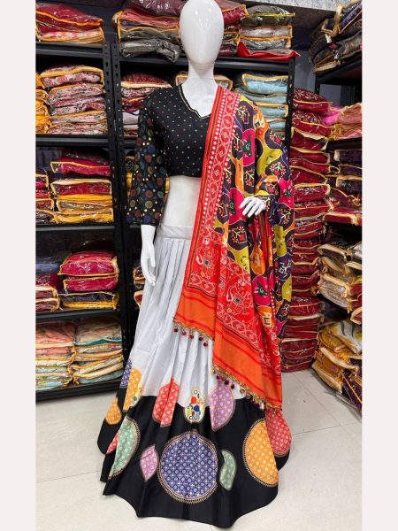 Ladies Maslin Silk Fully Stitched Navratri Lehenga Choli  Navratri Lehnega Choli