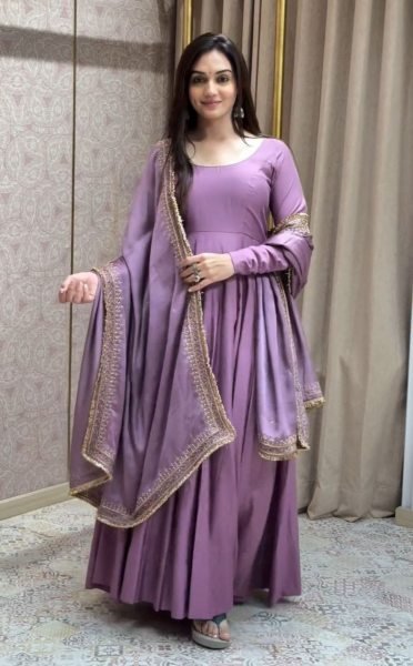 Latest Collection Of French Micro Gown With Faux Georgette Sequence Work Dupatta Ready To Wear Collection