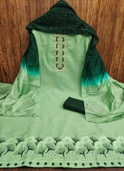 Latest Cotton Dress Material With Multi Sequence Work With Diable Dupatta For Women Cotton Dress Material