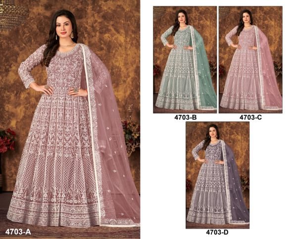 Latest Designer Party Wear Net  Anarkali Suit  Anarakali Gown Wholesale
