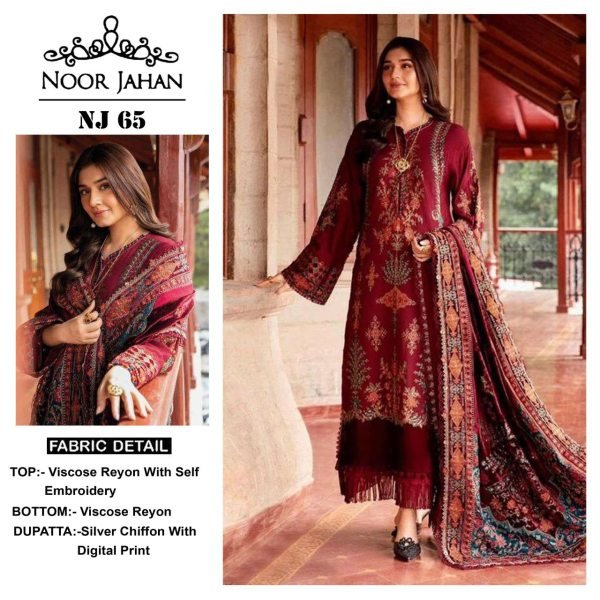 Latest Pakistani 3 Piece Suit Soft Reyon Self Embroidery Silver Chiffon Digital DupattaTrending Now  Pakistani Suits Wholesale