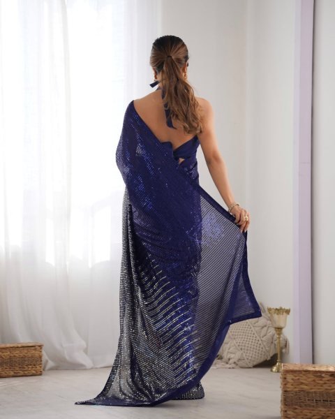 Latest Partywear Georgette Sarees with Sequin & Thread Work Affordable New Collection for Women  Georgette Sarees Wholesale
