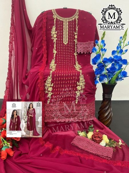 Latest Trending Salwar Suits Georgette With Dupatta Embroidery Work Pakistani Suits Wholesale