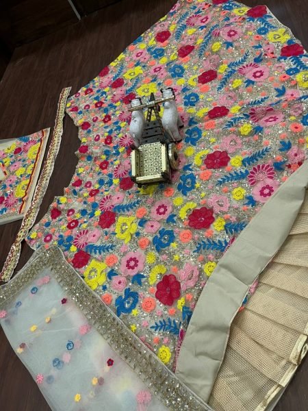 Launches Soft Mono Net Lehenga with Heavy Sequence Embroidery  Designer Lehenga Choli