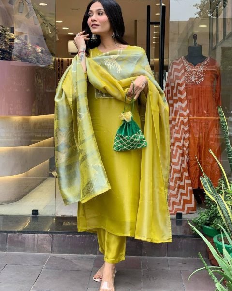 launching fastival Collection premium roman silk kurti set  3 Piece Kurti Set