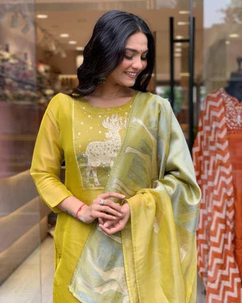 launching fastival Collection premium roman silk kurti set  3 Piece Kurti Set