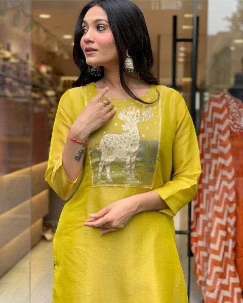launching fastival Collection premium roman silk kurti set  3 Piece Kurti Set